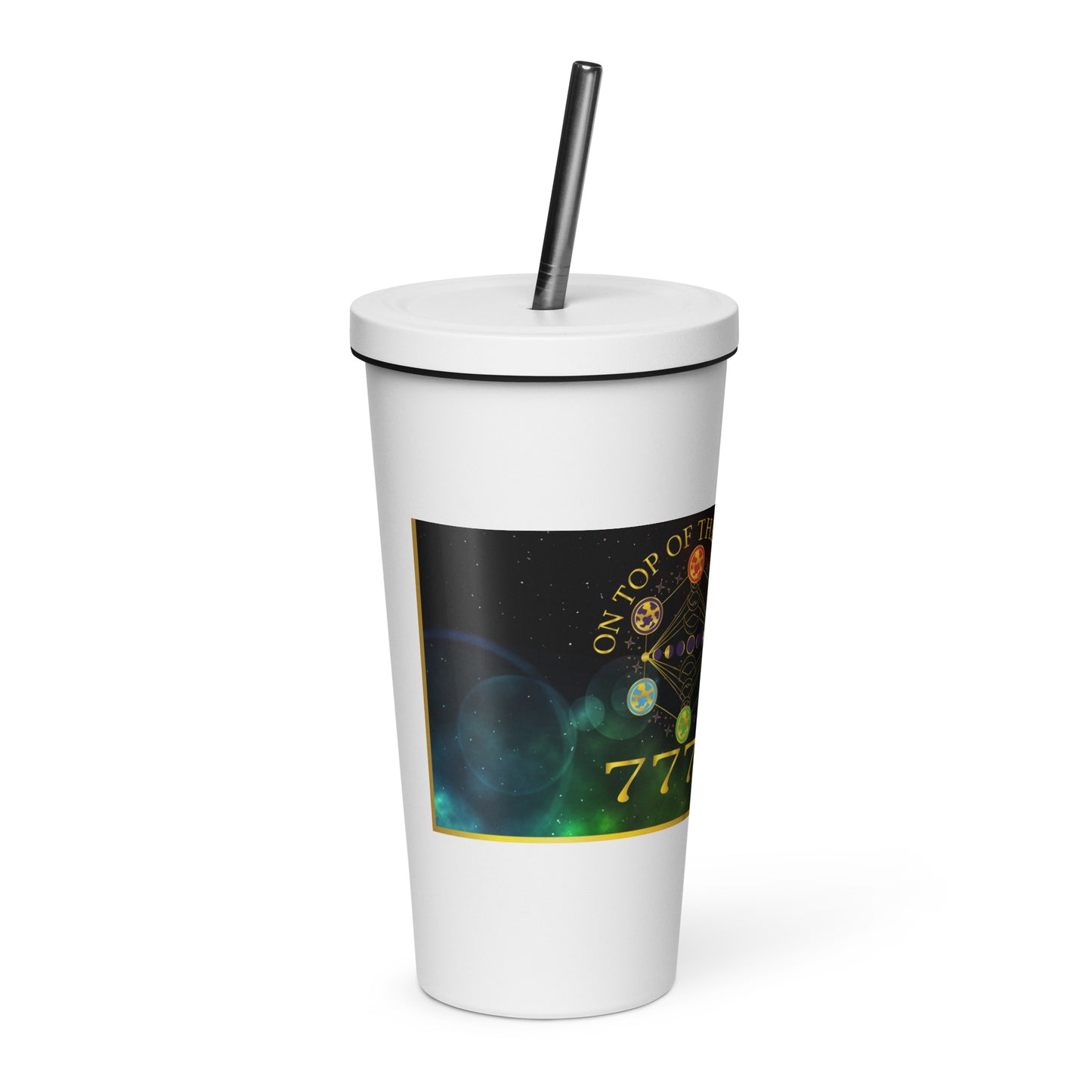 Insulated tumbler with a straw