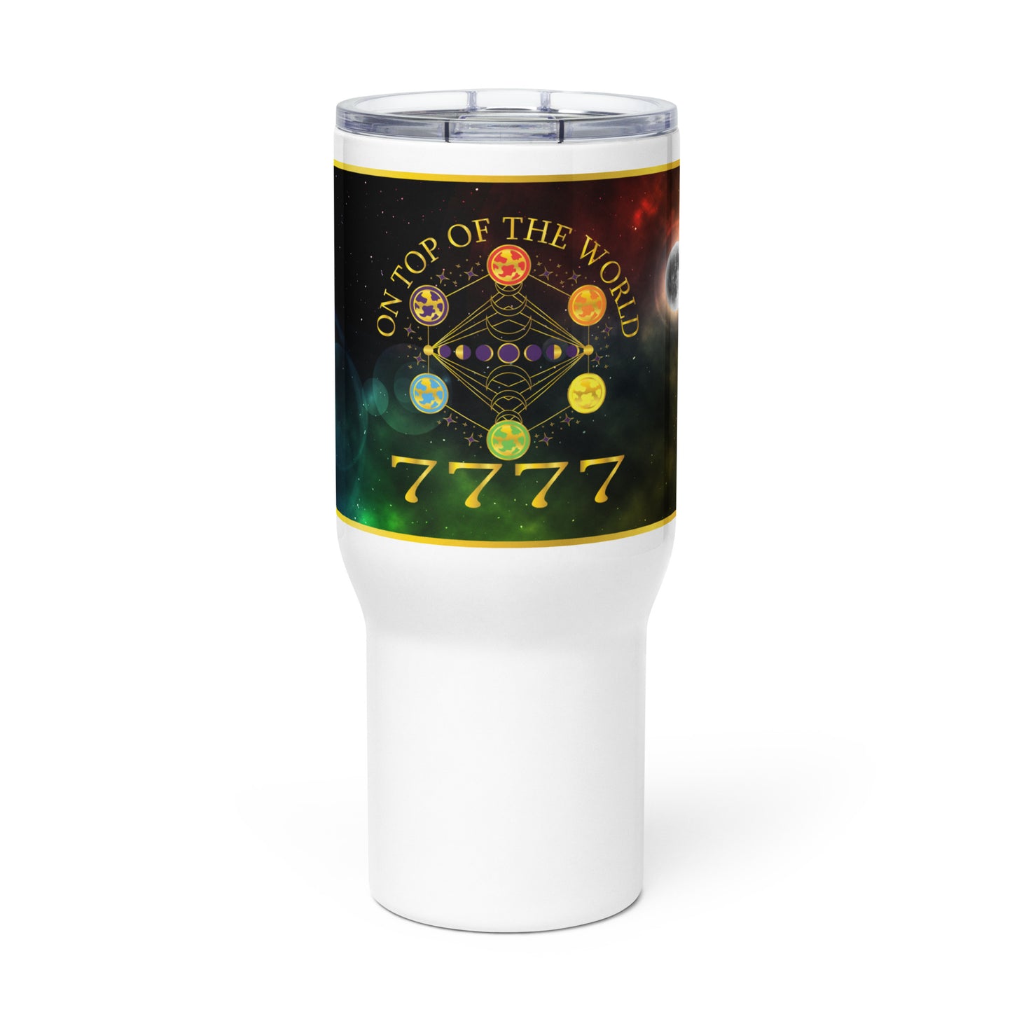 Travel mug with a handle