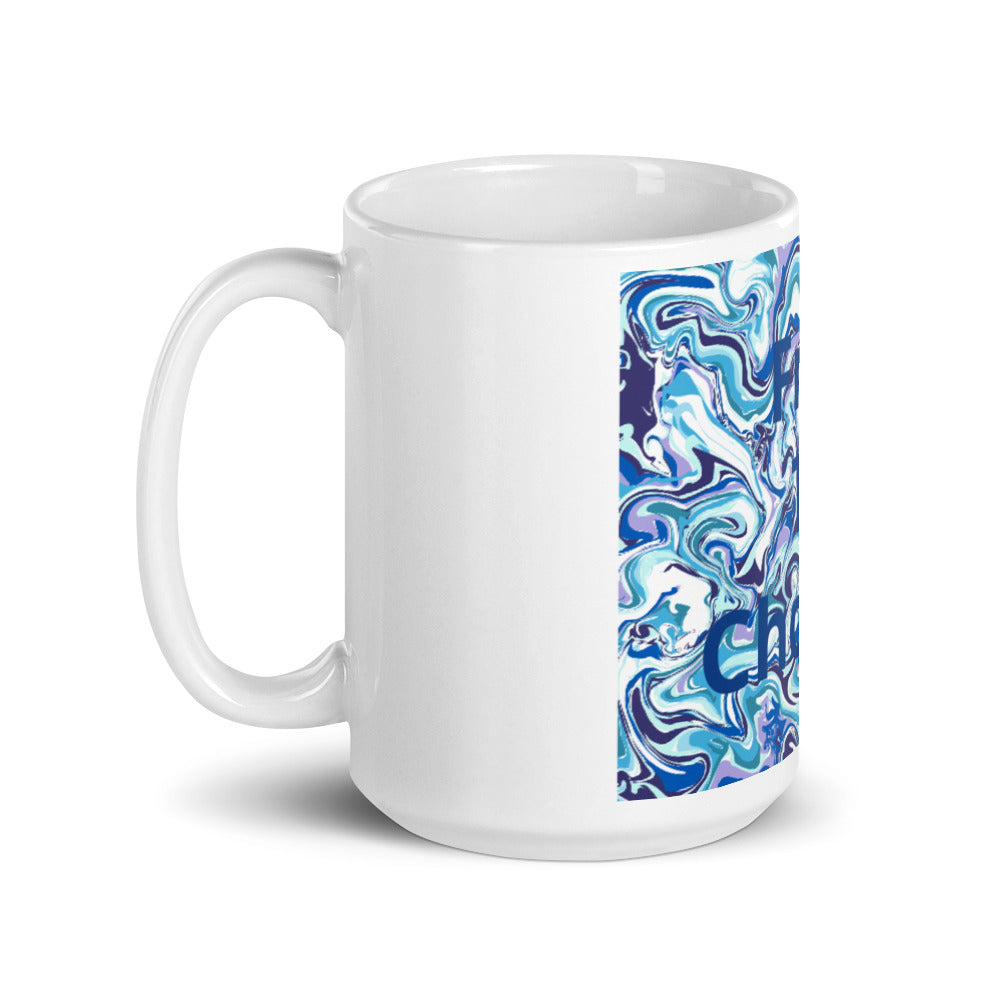White glossy mug