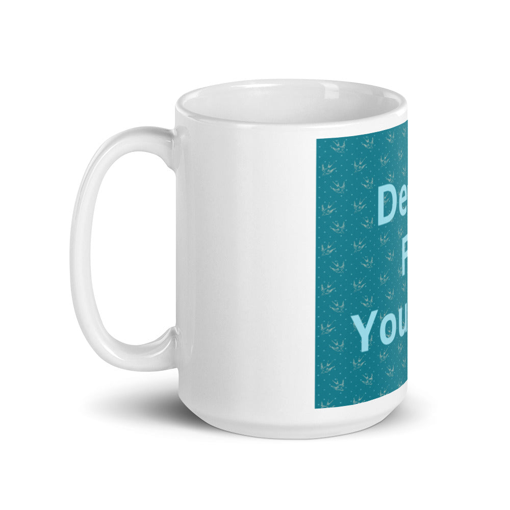 White glossy mug
