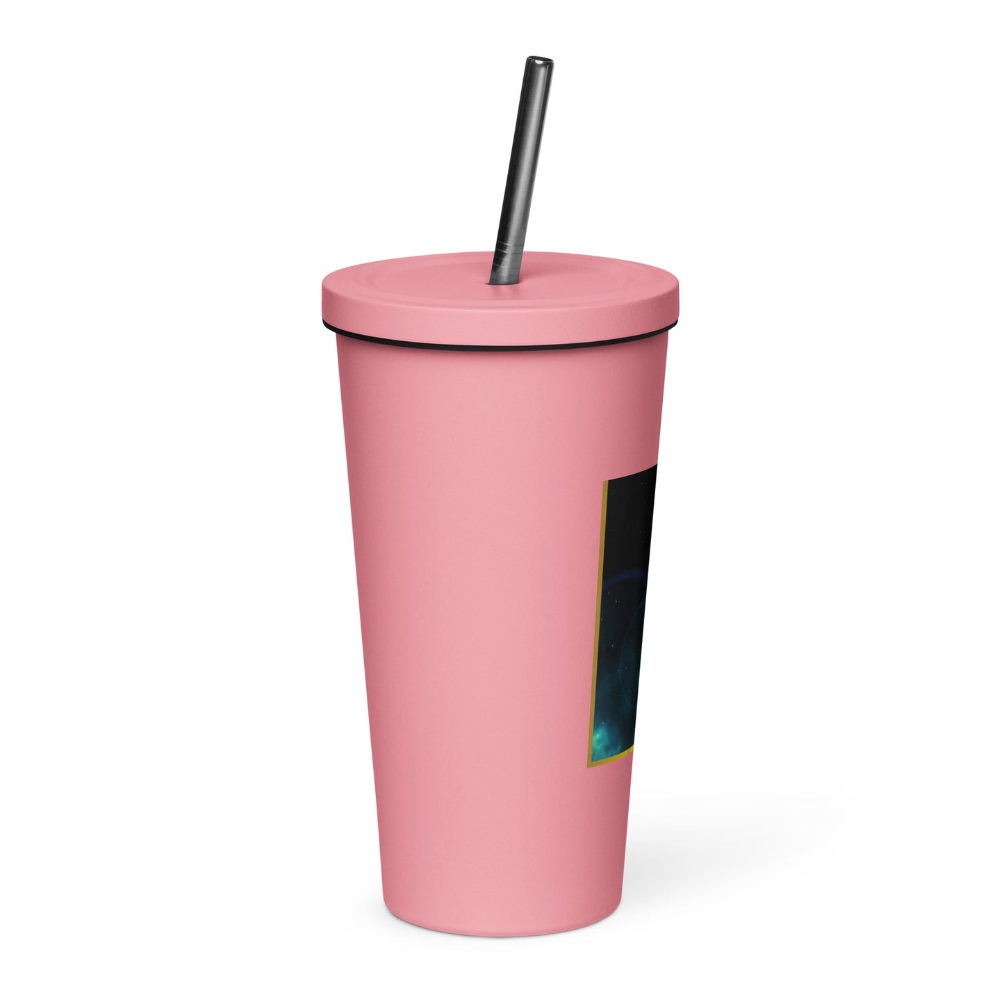 Insulated tumbler with a straw