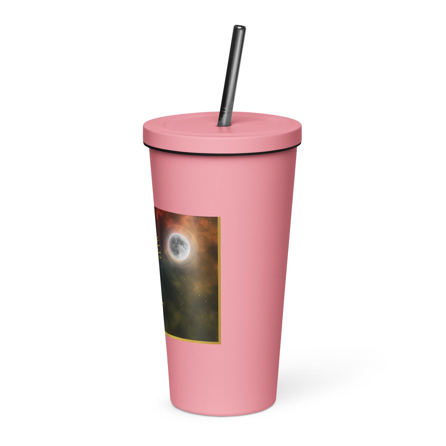 Insulated tumbler with a straw