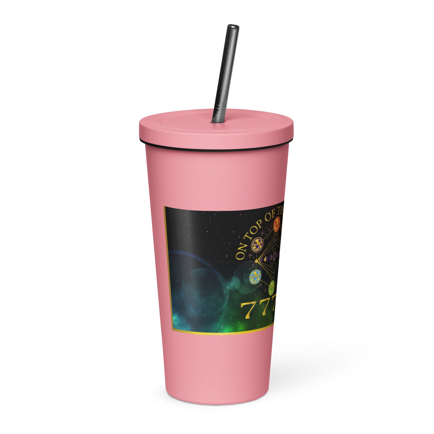 Insulated tumbler with a straw