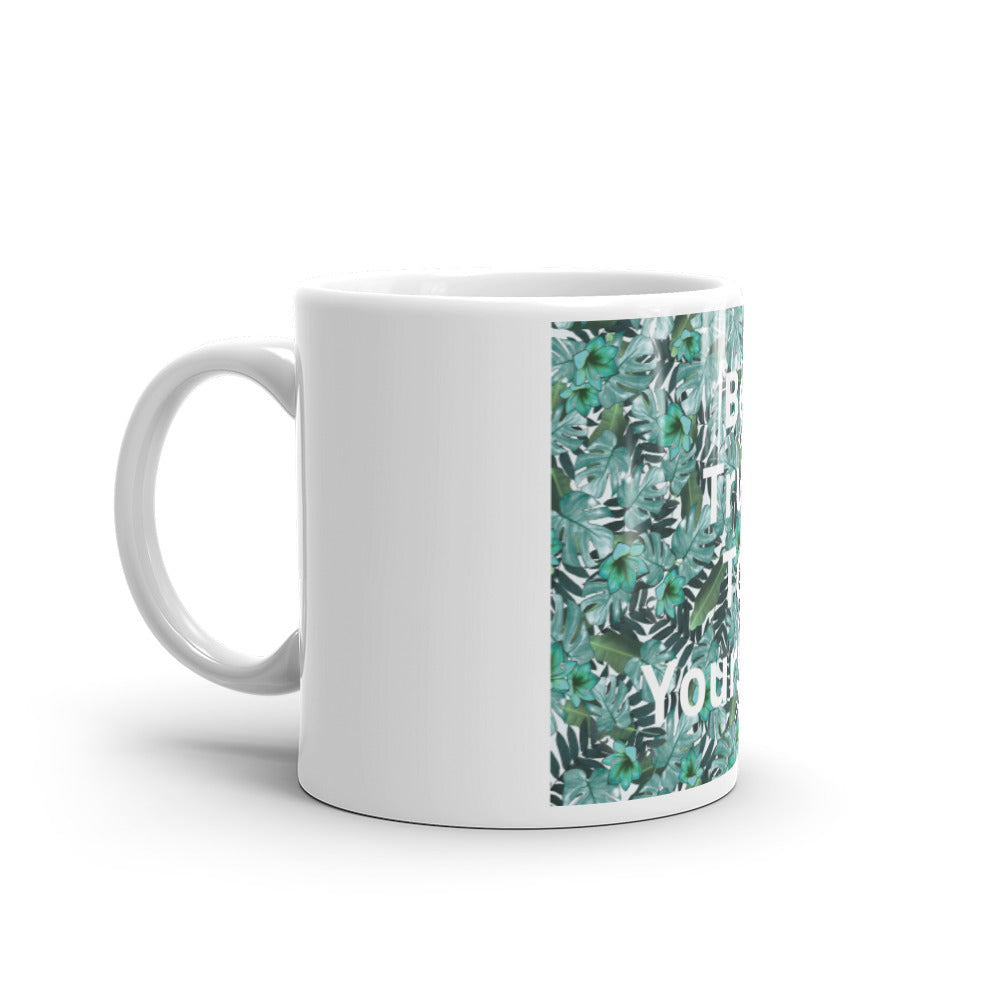 White glossy mug