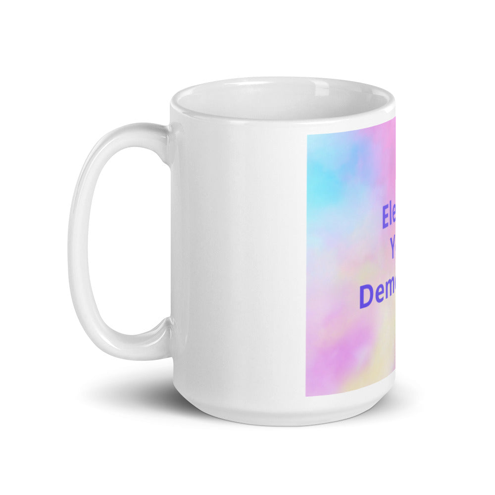 White glossy mug