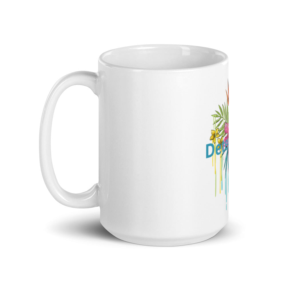 White glossy mug