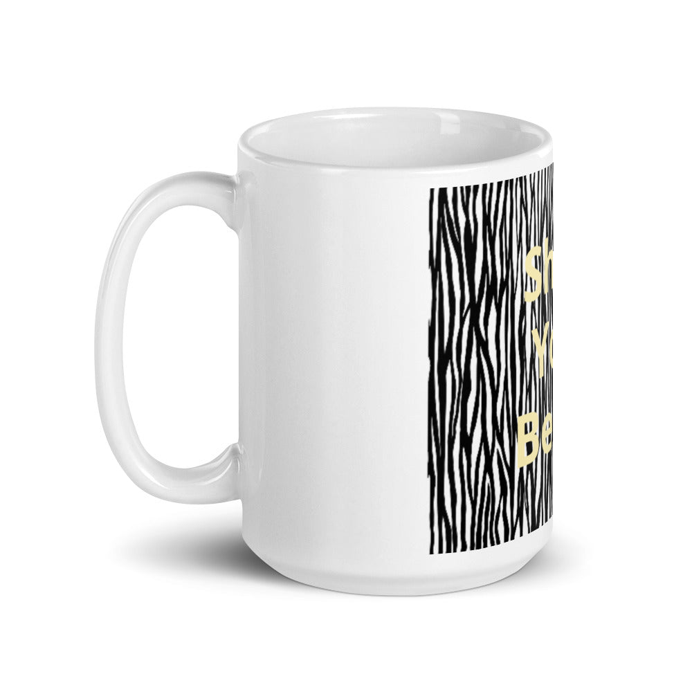 White glossy mug