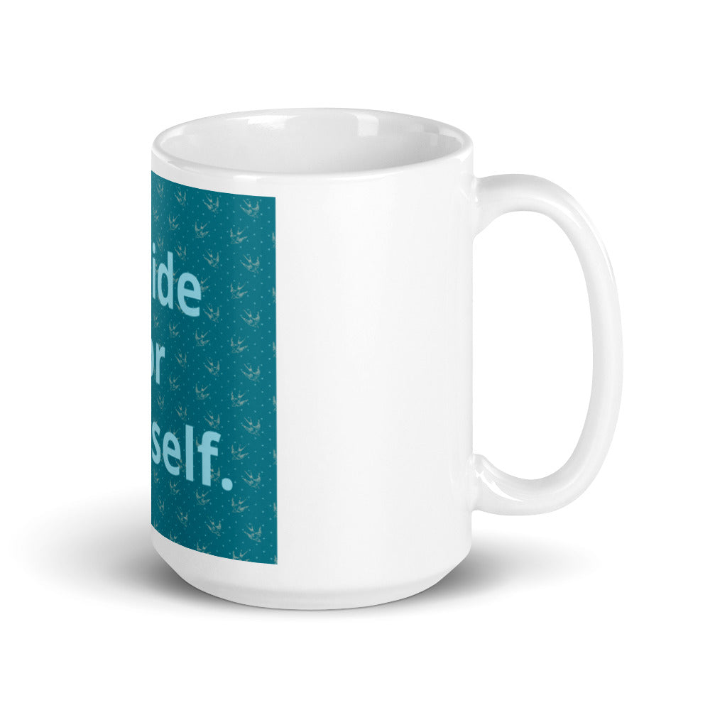 White glossy mug