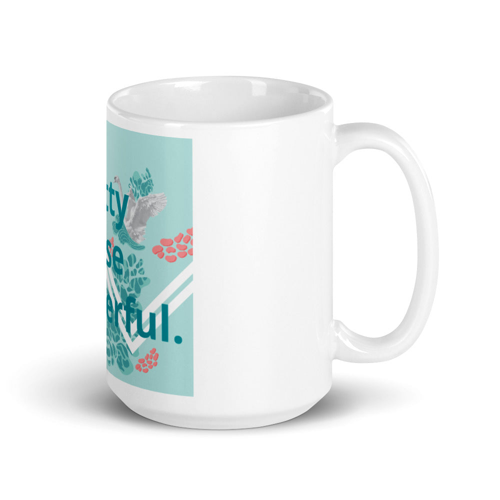 White glossy mug