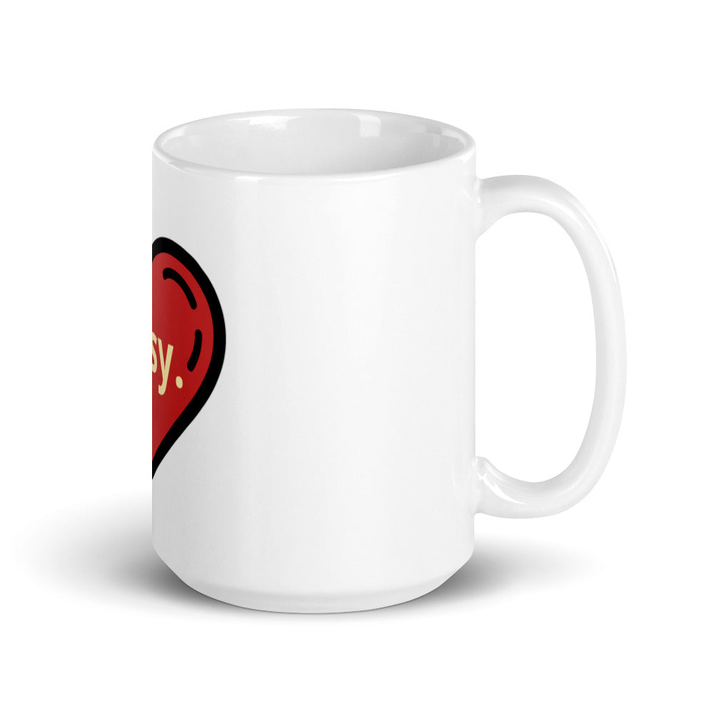 White glossy mug