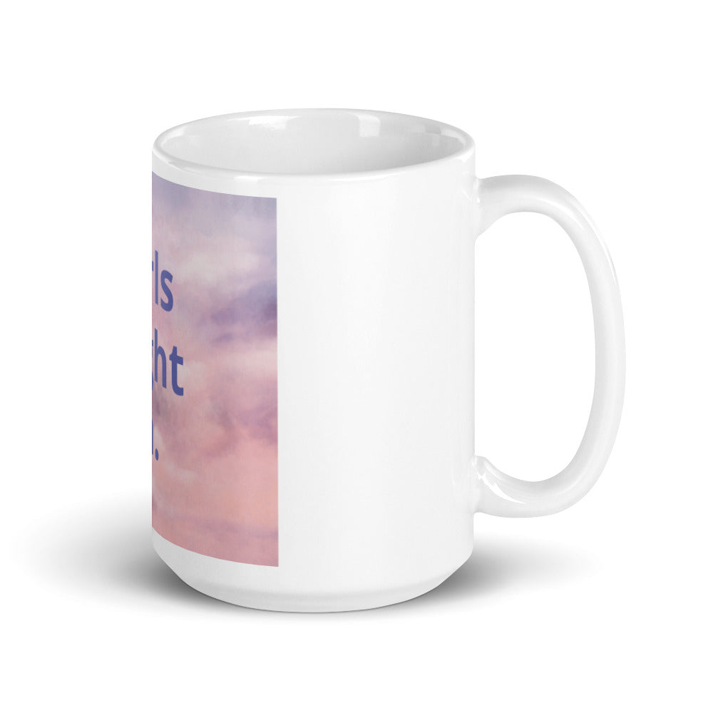 White glossy mug